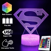 Lampe 3D Superman logo caractéristiques