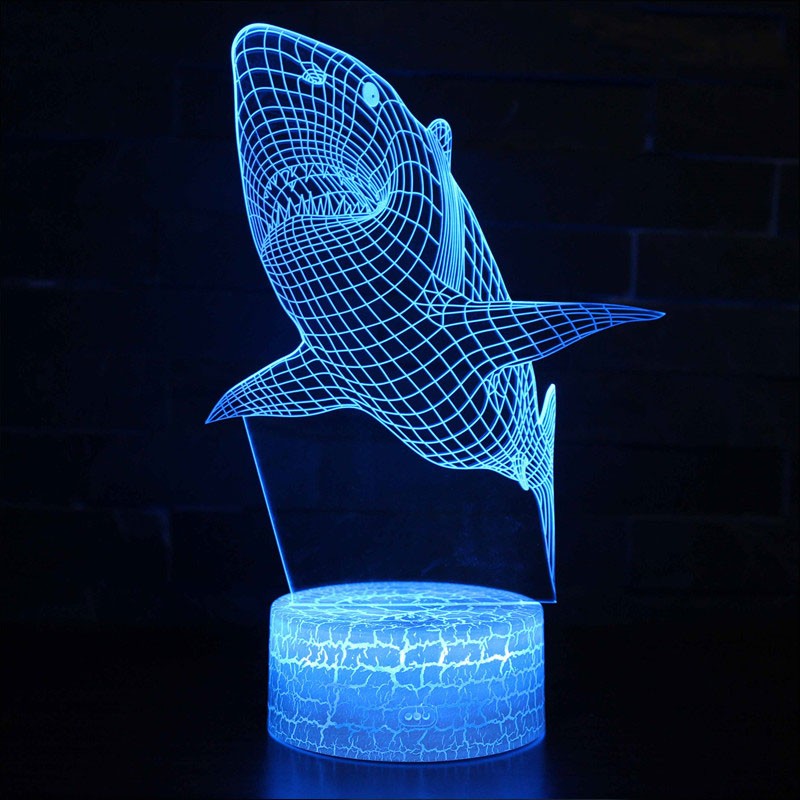 Lampe 3D Requin avec socle au choix ! - LampePhoto