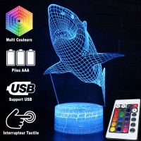 Lampe 3D Requin Blanc caractéristiques