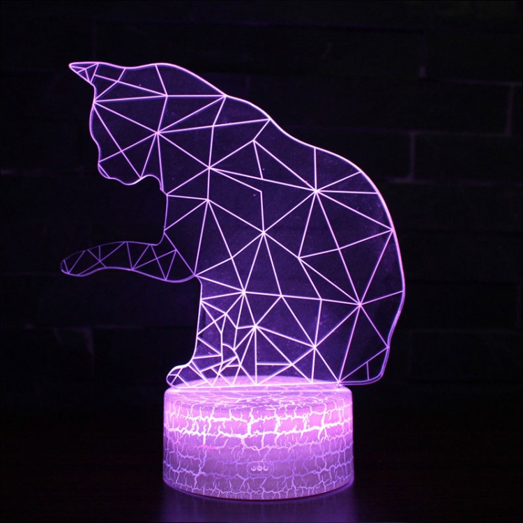 Lampe 3D Chat patte en l'air