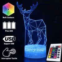 Lampe 3D Cerf Origami télécommande et caractéristiques