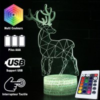 Lampe 3D Cerf télécommande et caractéristiques