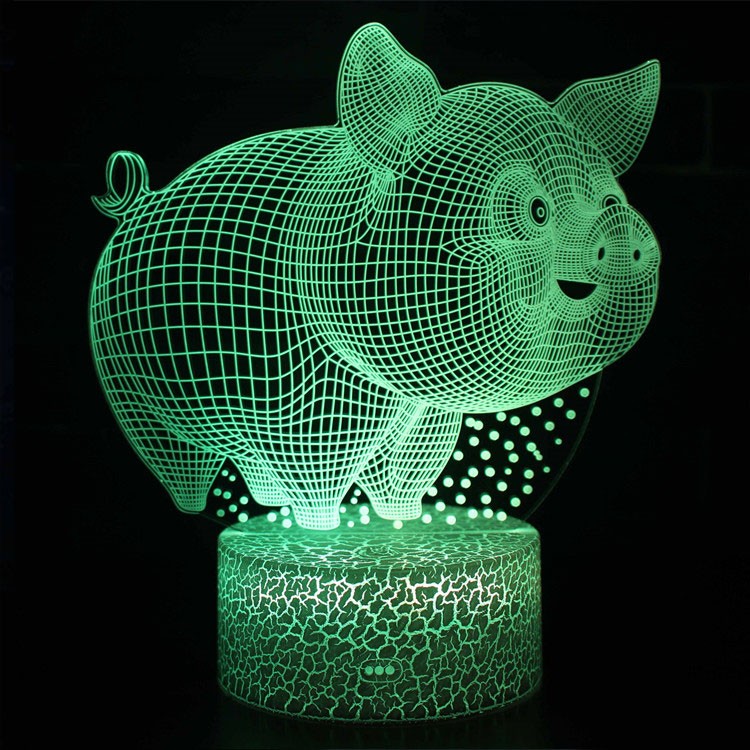 Lampe 3D Cochon Drôle