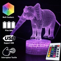 Lampe 3D Éléphant Drôle télécommande et caractéristiques
