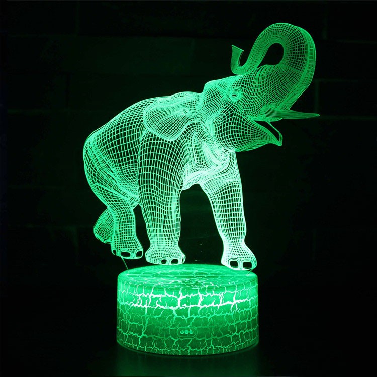 Lampe 3D Éléphant Trompe