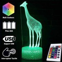 Lampe 3D Girafe télécommande et caractéristiques
