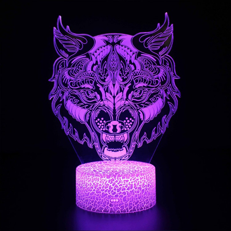 Lampe 3D Loup Énervé