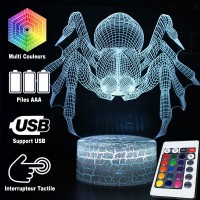Lampe 3D Mygale télécommande et caractéristiques