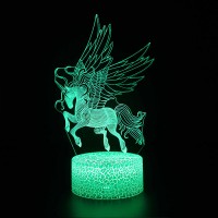 Lampe 3D Licorne Céleste Ailes