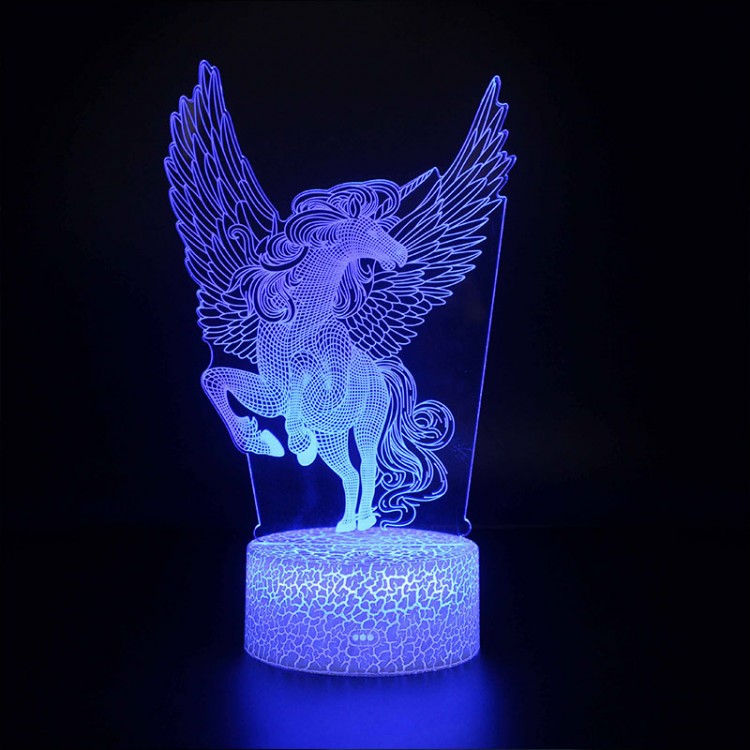 Lampe 3D Licorne Divine Cabrée