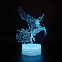 Lampe 3D Licorne Élégante Cabrée