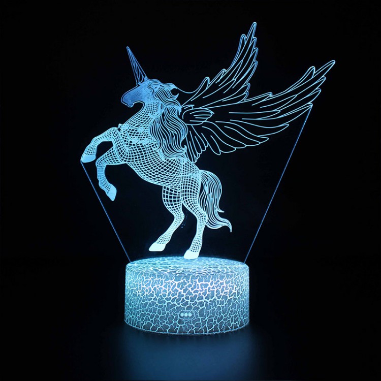 Lampe 3D Licorne Magique Cabrée