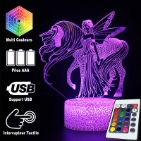 Lampe 3D Licorne Magique Fée télécommande et caractéristiques