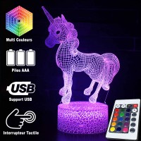 Lampe 3D Licorne Poney télécommande et caractéristiques
