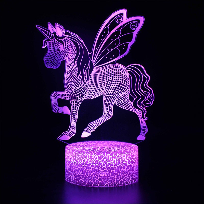Lampe 3D Licorne volante
