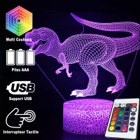 Lampe 3D Dinosaure télécommande et caractéristiques