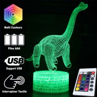 Lampe 3D Dinosaure Diplodocus télécommande et caractéristiques