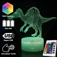 Lampe 3D Dinosaure Spinosaure télécommande et caractéristiques