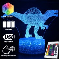 Lampe 3D Dinosaure Spinosaure qui fait peur télécommande et caractéristiques