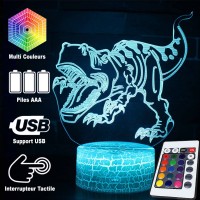 Lampe 3D Dinosaure T-Rex qui fait peur télécommande et caractéristiques