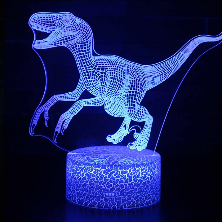 Lampe 3D Dinosaure Vélociraptor qui crie
