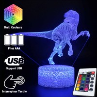 Lampe 3D Dinosaure Vélociraptor qui fuie télécommande et caractéristiques