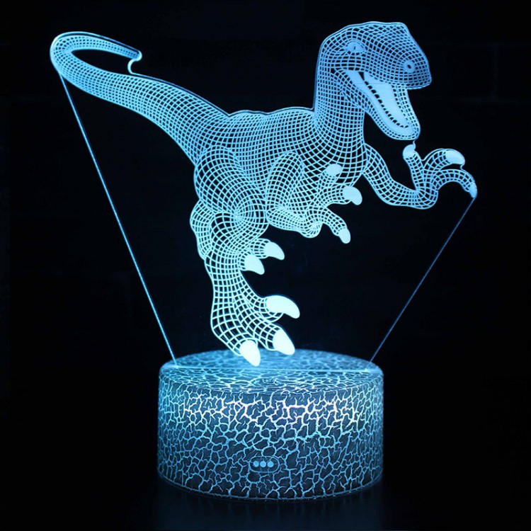 Lampe 3D Dinosaure Vélociraptor qui fait peur