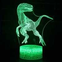 Lampe 3D Dinosaure Vélociraptor qui courre