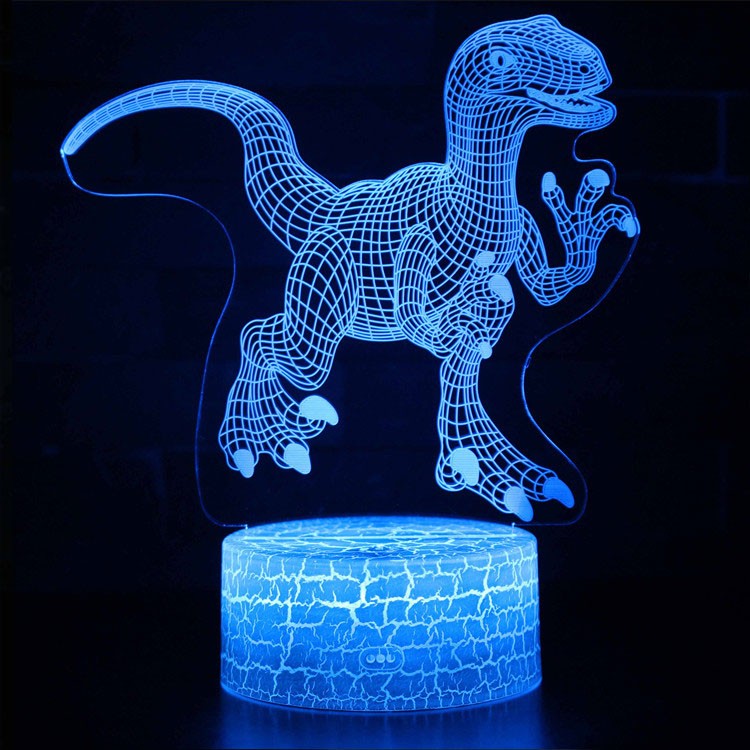 Lampe 3D Dinosaure Vélociraptor Terrifiant