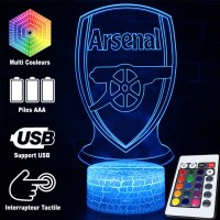Lampe 3D Football Arsenal logo télécommande et caractéristiques