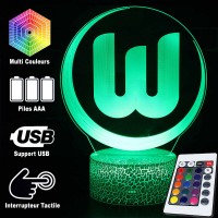 Lampe 3D Football VfL Wolfsburg logo télécommande et caractéristiques