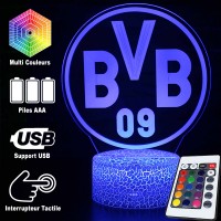 Lampe 3D Football BVB logo télécommande et caractéristiques
