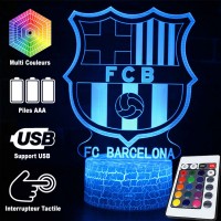Lampe 3D Football FC Barcelone logo télécommande et caractéristiques