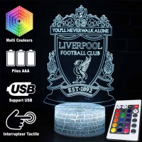 Lampe 3D Football Liverpool logo télécommande et caractéristiques