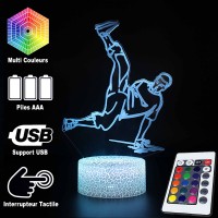 Lampe 3D LED d'un danseur de Hip-hop, télécommande et caractéristiques