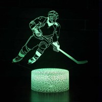 Lampe 3D LED d'un joueur de Hockey sur glace