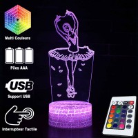Lampe 3D LED d'une danseuse Classique, télécommande et caractéristiques