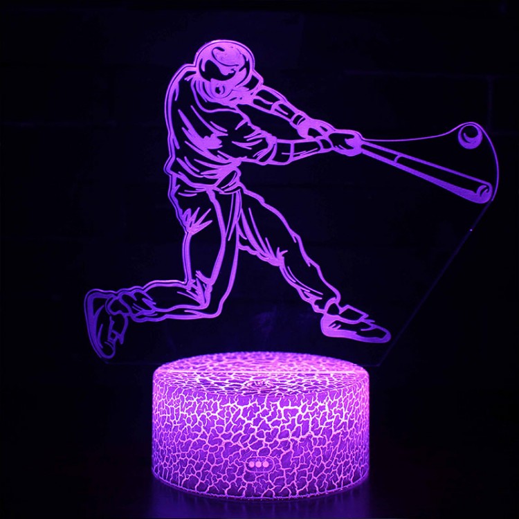 Lampe 3D LED Baseball joueur