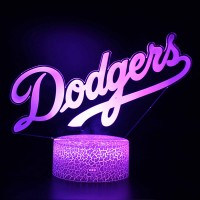 Lampe 3D LED Baseball Logo Dodgers
