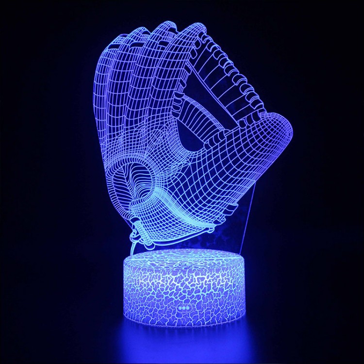 Lampe 3D LED Baseball Gant