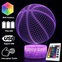 Lampe 3D LED Basket Ballon, télécommande et caractéristiques