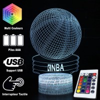 Lampe 3D LED Basket Logo NBA, télécommande et caractéristiques