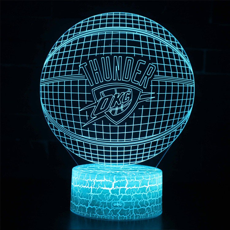 Lampe 3D LED Basketball Logo Thunder d'Oklaoma City