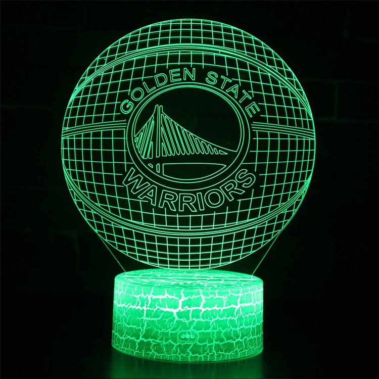 Lampe 3D LED Basketball Logo Golden State Warriors