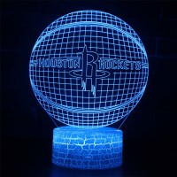 Lampe 3D LED Basketball Logo Houston Rockets