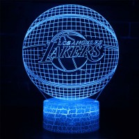 Lampe 3D LED Basketball Logo Lakers de Los Angeles