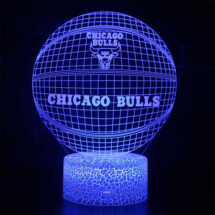 Lampe 3D LED Basketball Logo Chicago Bulls