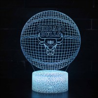 Lampe 3D LED Basketball Chicago Bulls Logo