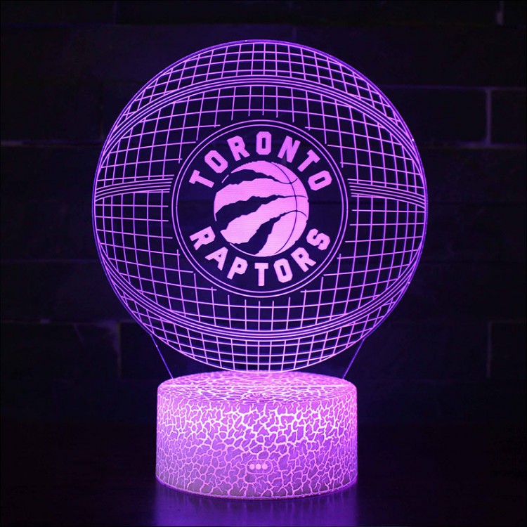 Lampe 3D LED Basketball logo des Raptors de Toronto