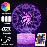 Lampe 3D LED Basketball logo des Raptors de Toronto, télécommande et caractéristiques